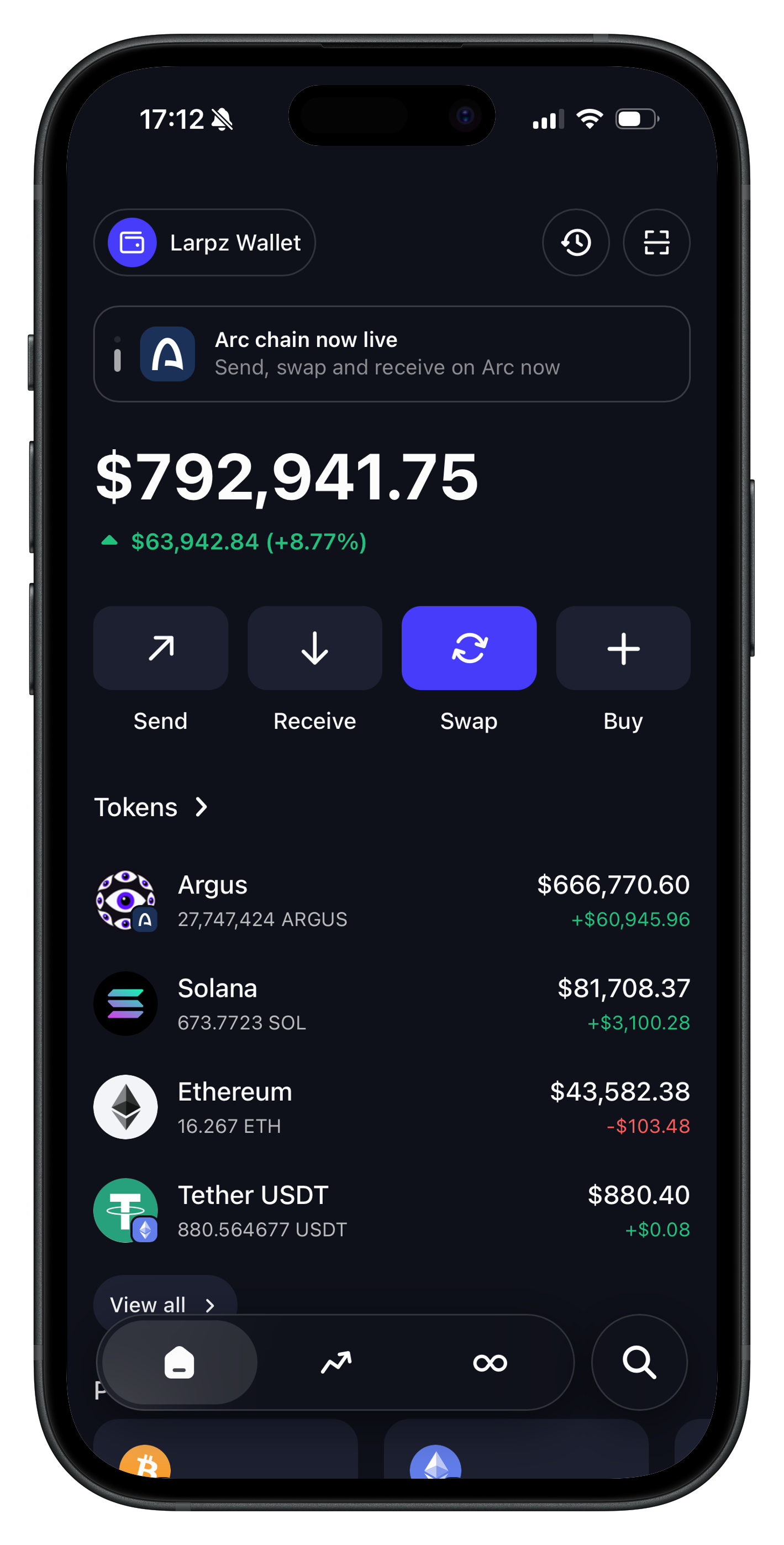Wallet simulator mockup